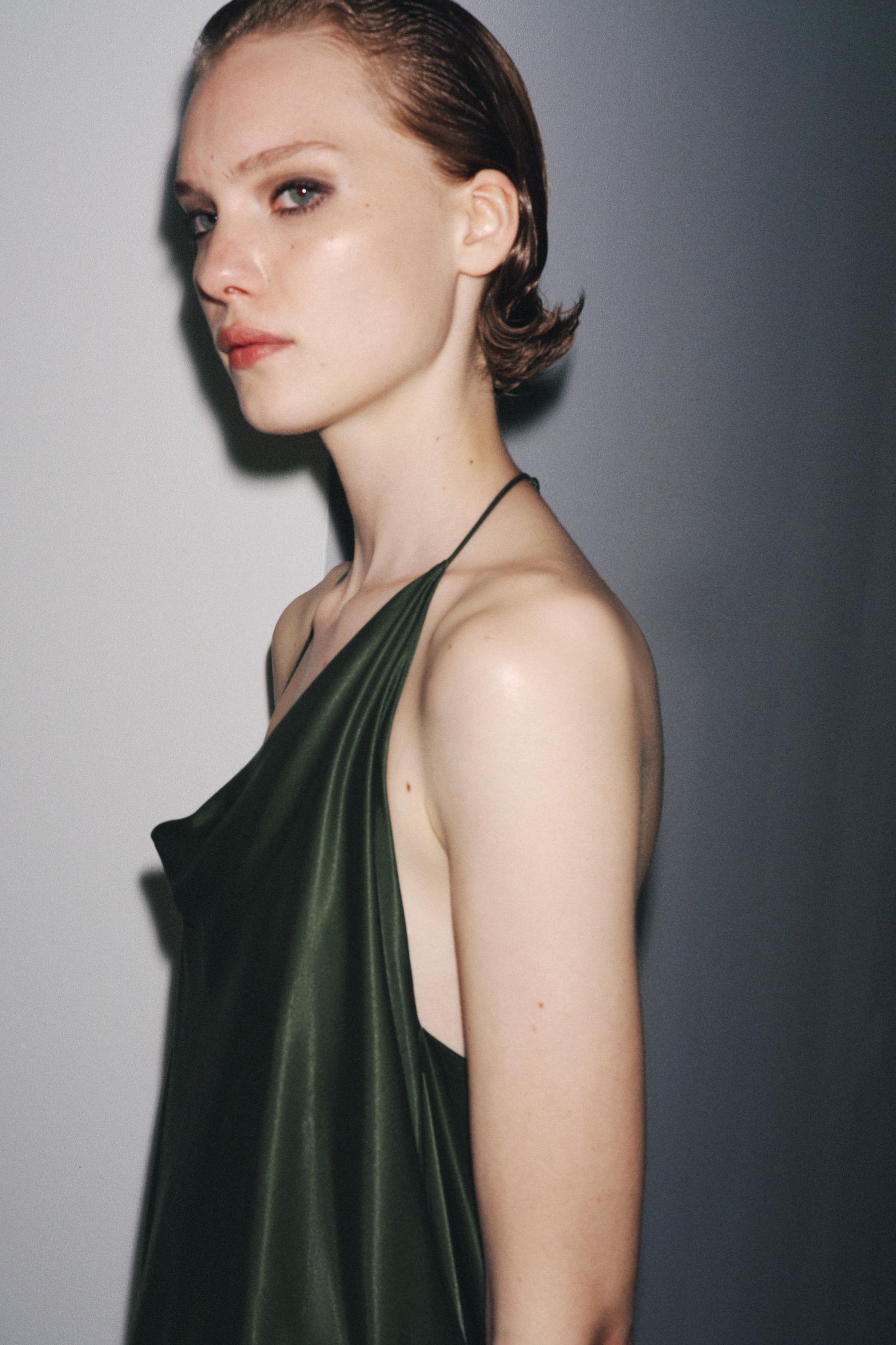 Asymmetric Satin Dress