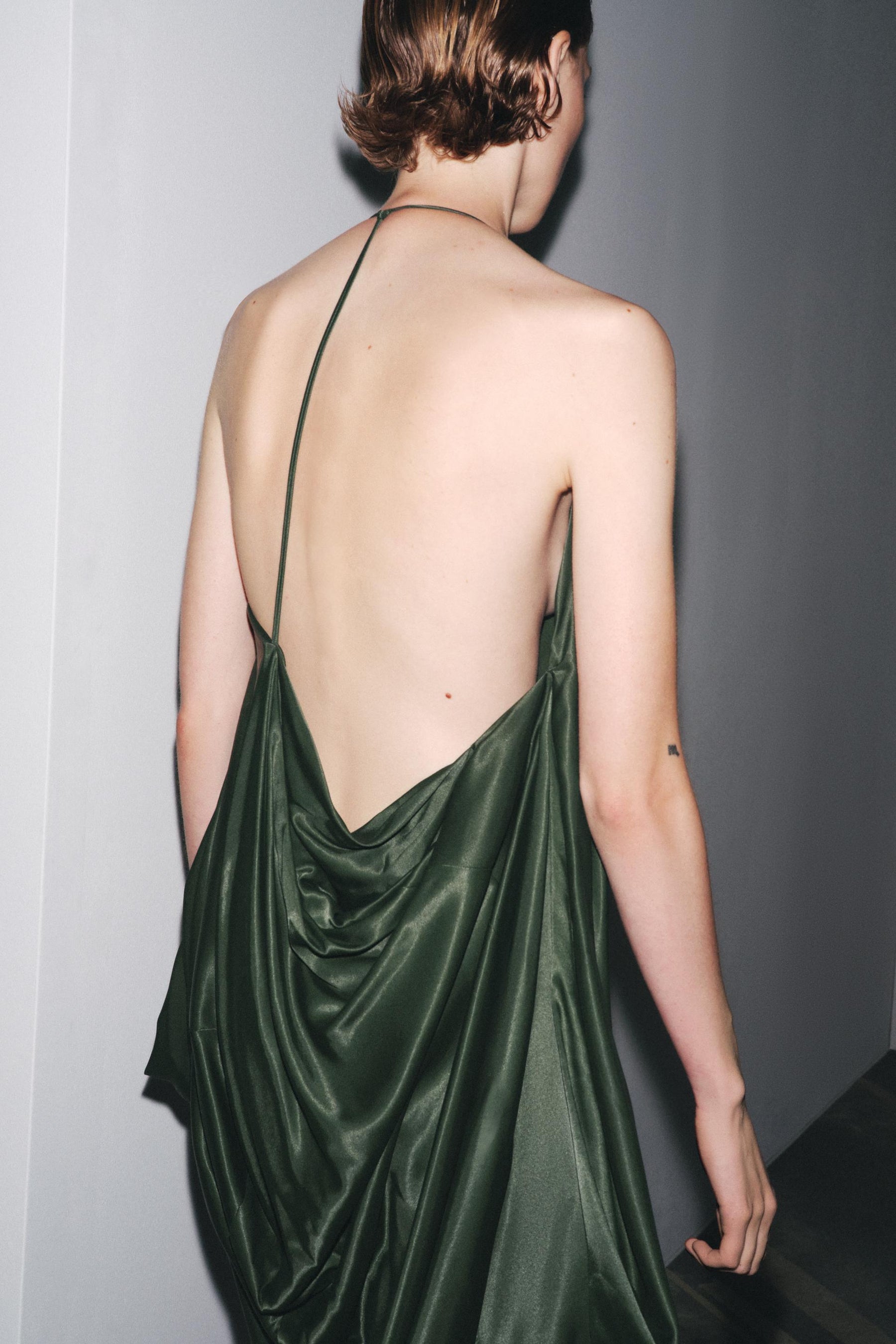 Asymmetric Satin Dress