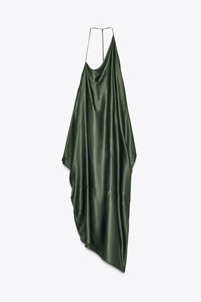 Asymmetric Satin Dress