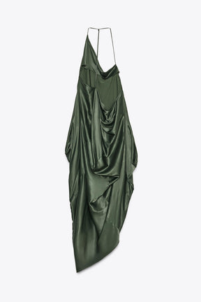 Asymmetric Satin Dress