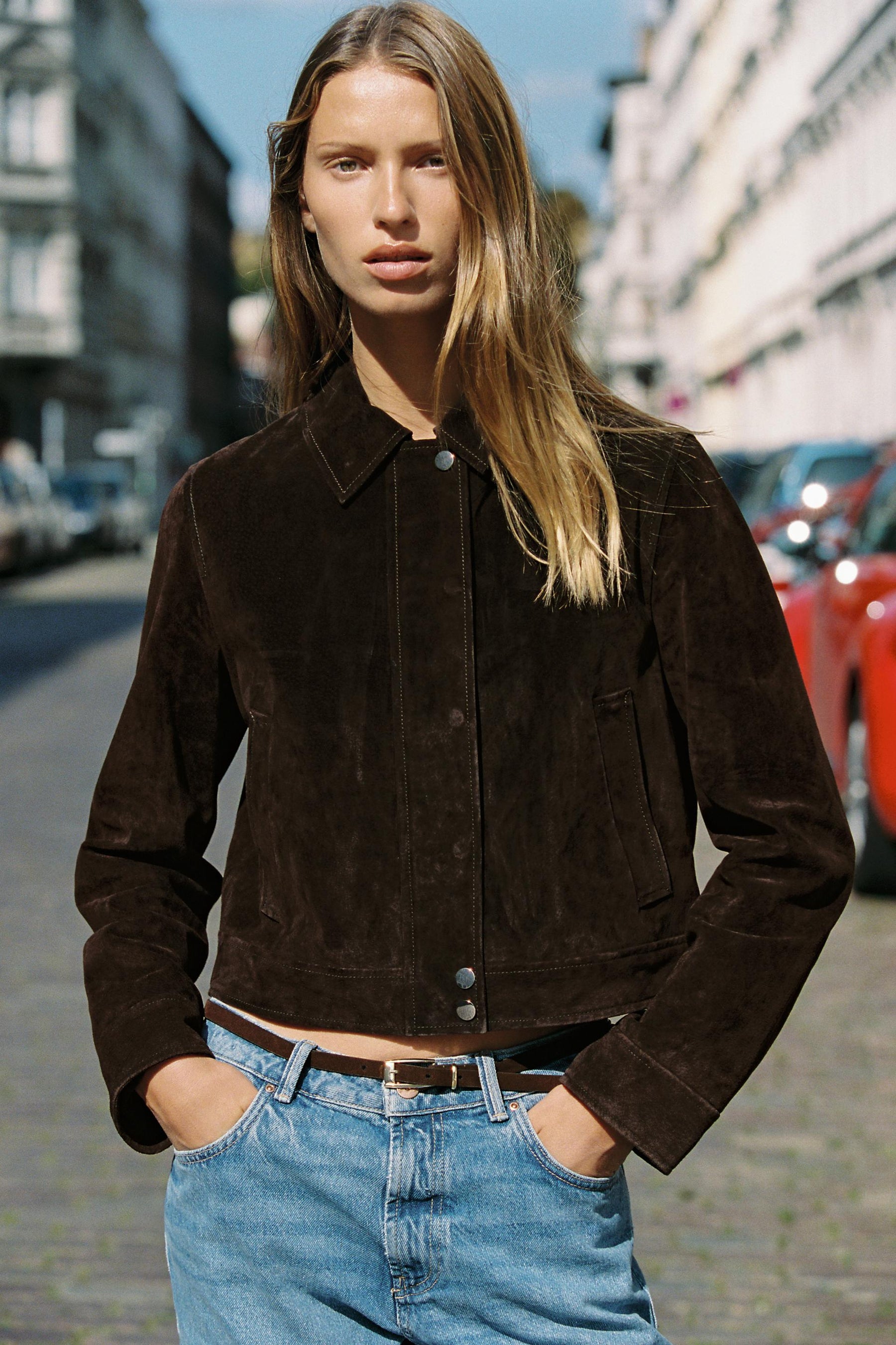 Kurze Lederjacke
