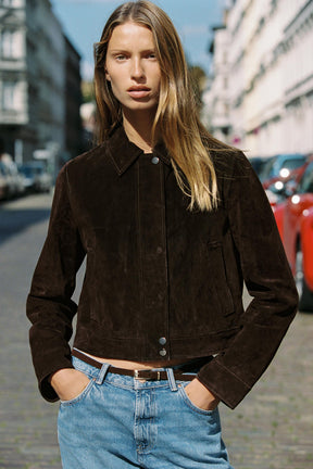 Kurze Lederjacke