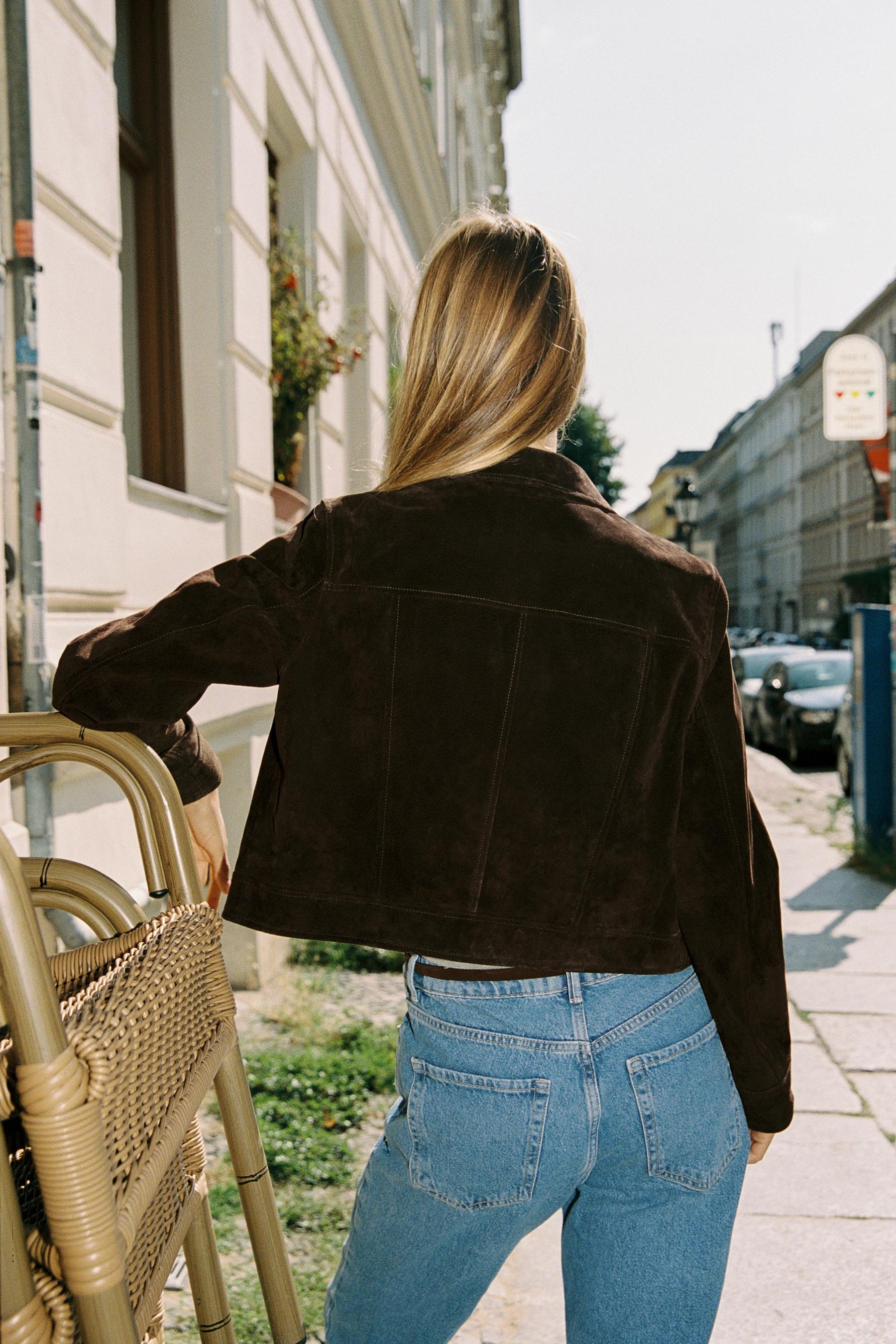 Kurze Lederjacke