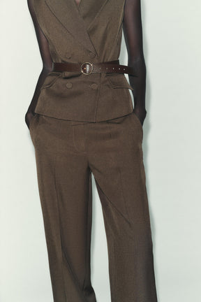 Straight-Leg High-Waist Trousers