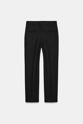 Straight-Leg Trousers with Crease