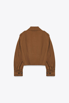 PLEATED JACKET WITH TABS ZW COLLECTION - Image 2