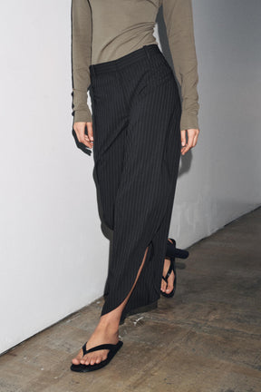 Pinstriped Trousers with Vents