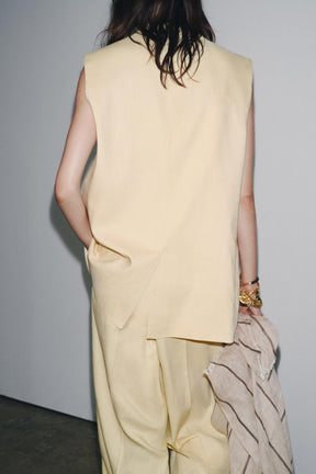 Wide-Leg Darted Trousers