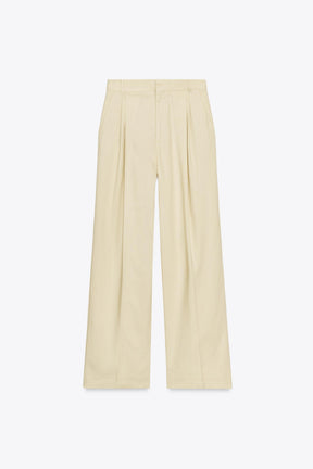 Wide-Leg Darted Trousers