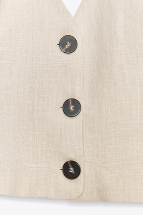 LINEN HALTER TOP