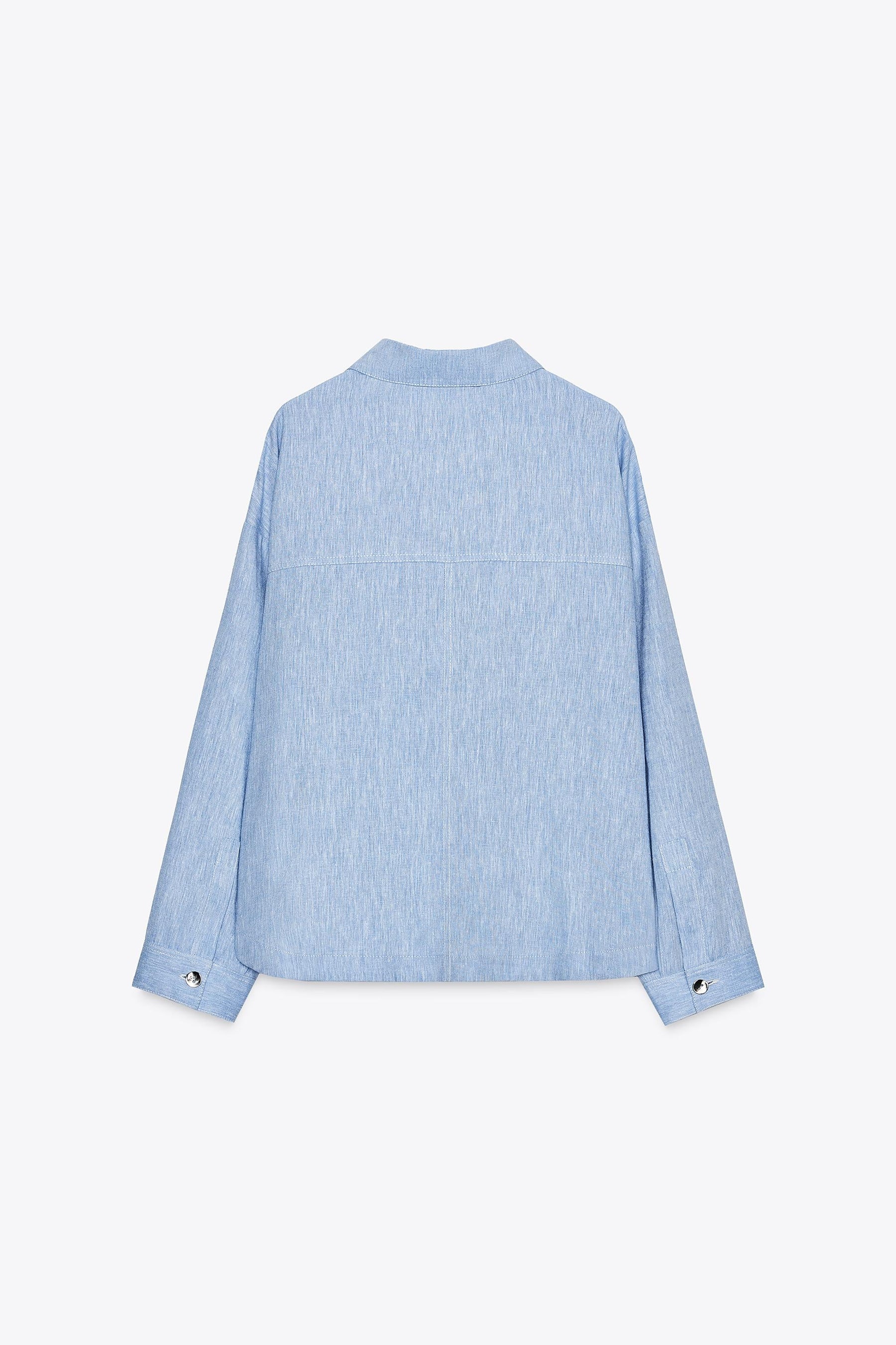 LINEN BLEND OVERSHIRT - Image 8