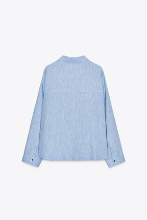 LINEN BLEND OVERSHIRT - Image 8
