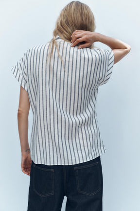 Linen Blend Knotted Shirt