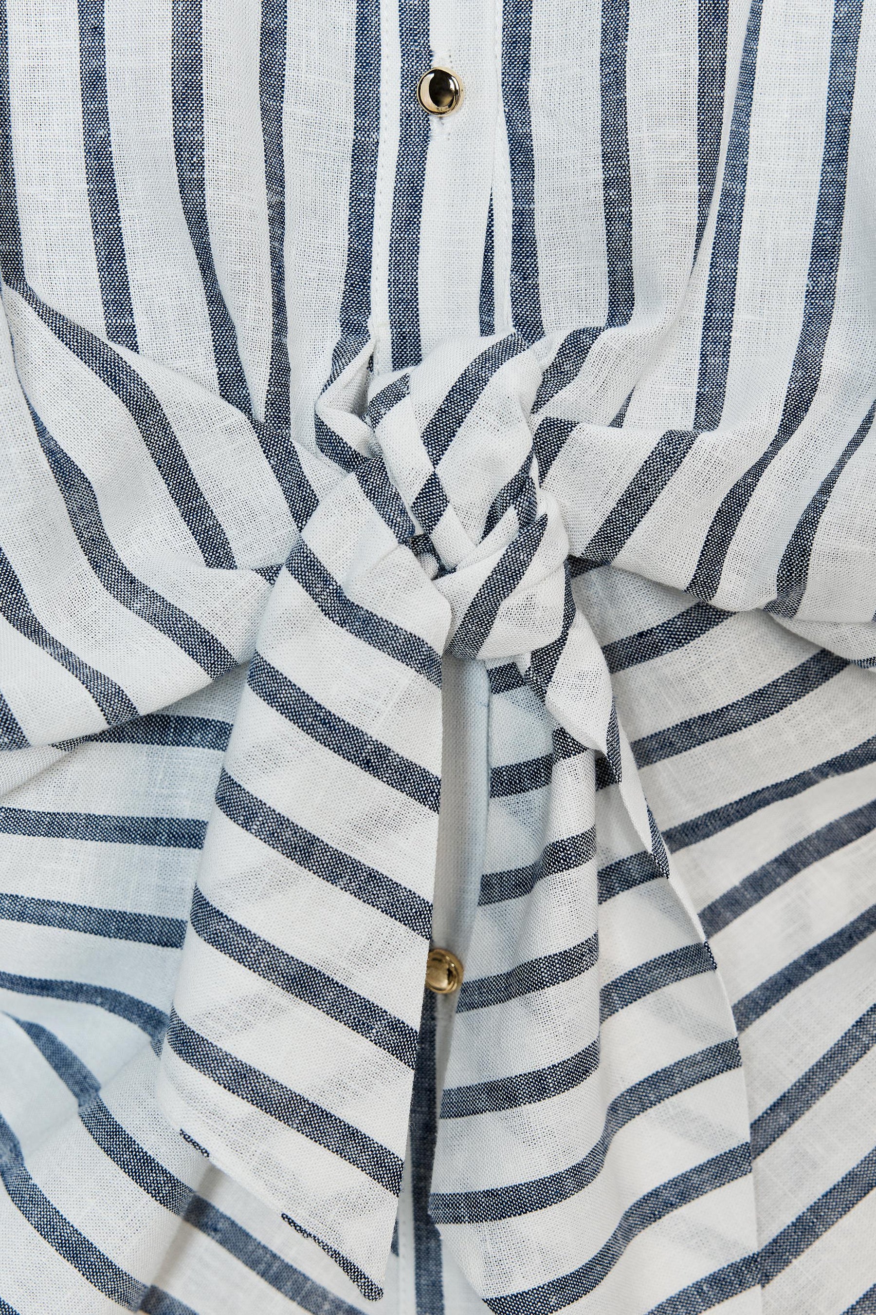 Linen Blend Knotted Shirt