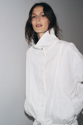 100% LINEN ZW COLLECTION BOMBER JACKET - Image 1