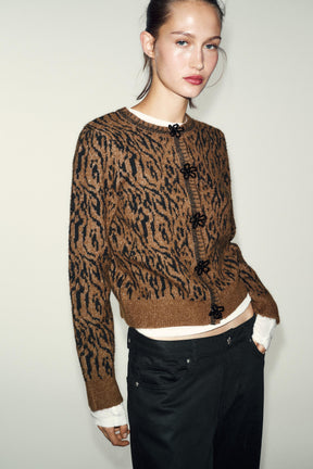 Jacquard-Strickjacke