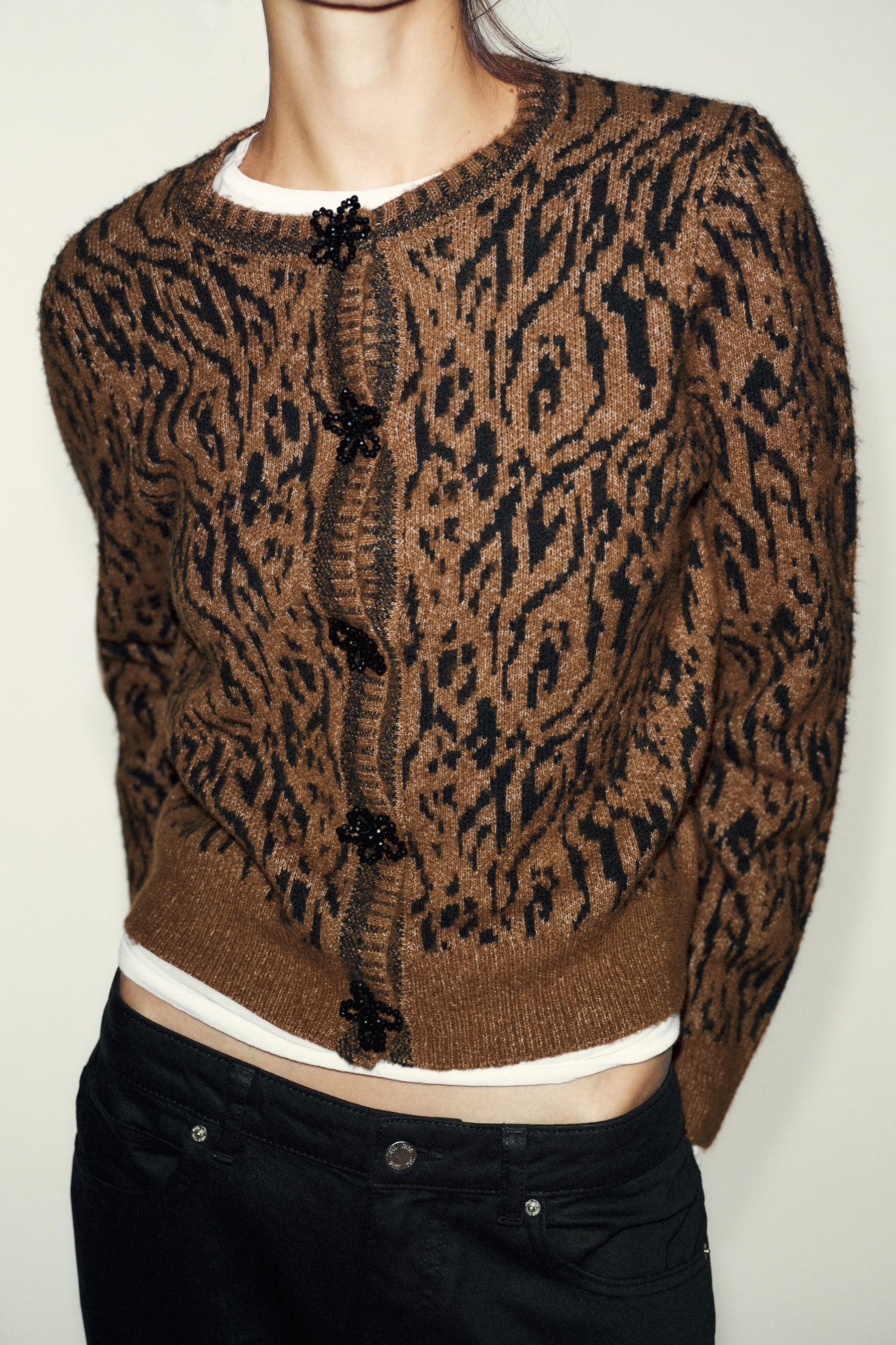 Jacquard-Strickjacke