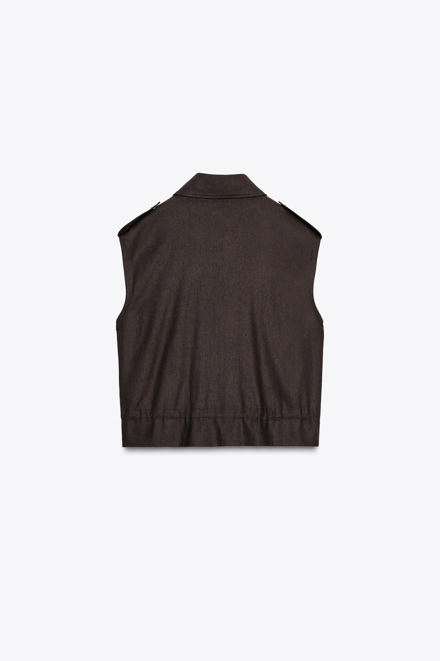 CARGO WAISTCOAT WITH LINEN - Image 7