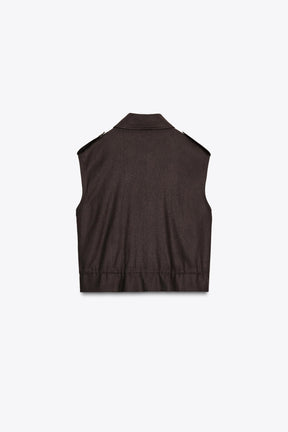 CARGO WAISTCOAT WITH LINEN - Image 7