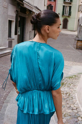 SATIN GATHERED BLOUSE