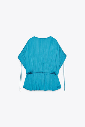 SATIN GATHERED BLOUSE