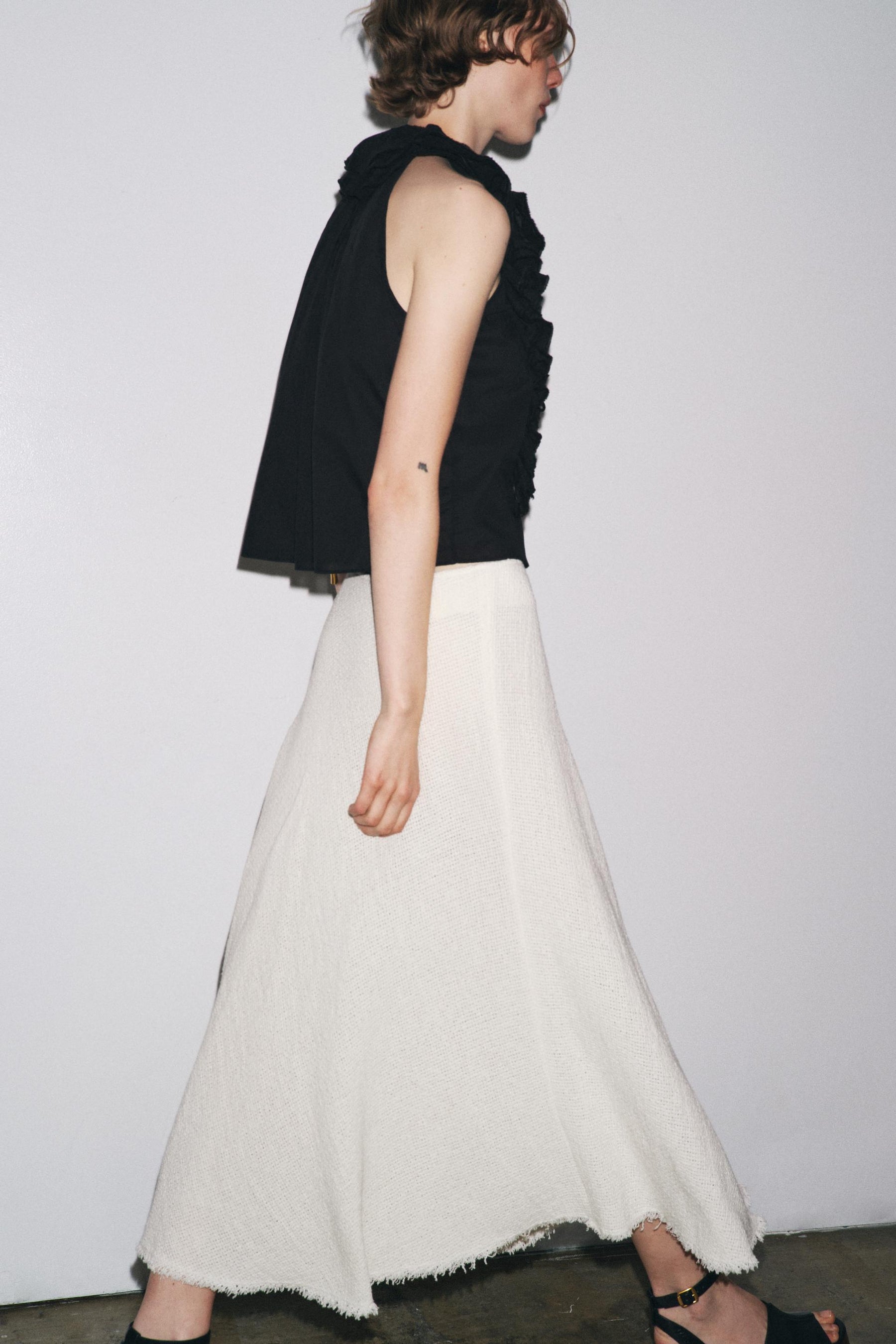 Ruffled Woven Top