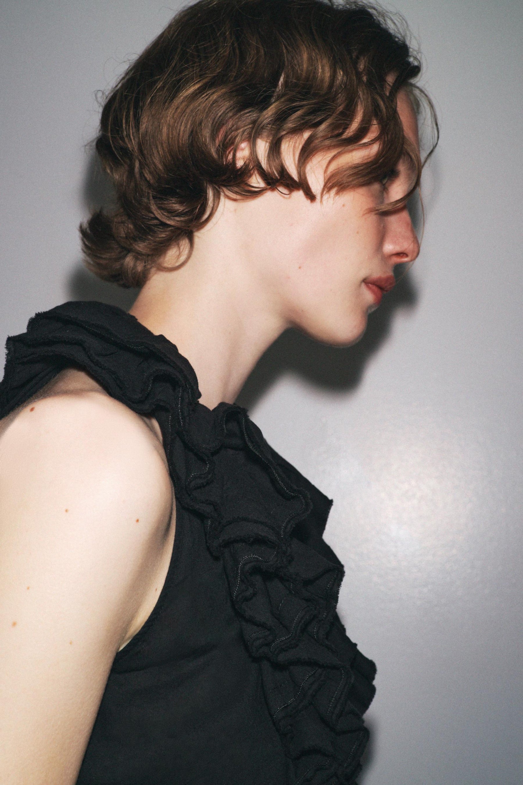 Ruffled Woven Top