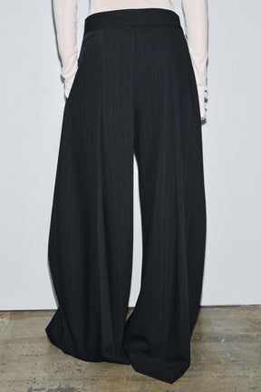 Wide-leg Pinstripe Trousers
