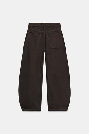 Mid-Waist Balloon Jeans