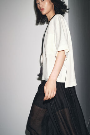 Linen Short Sleeve Top