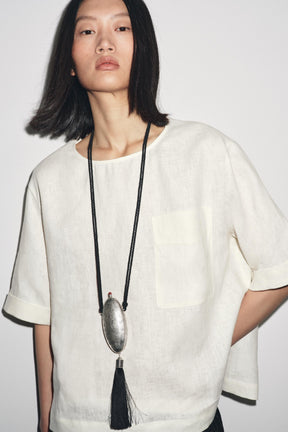 Linen Short Sleeve Top