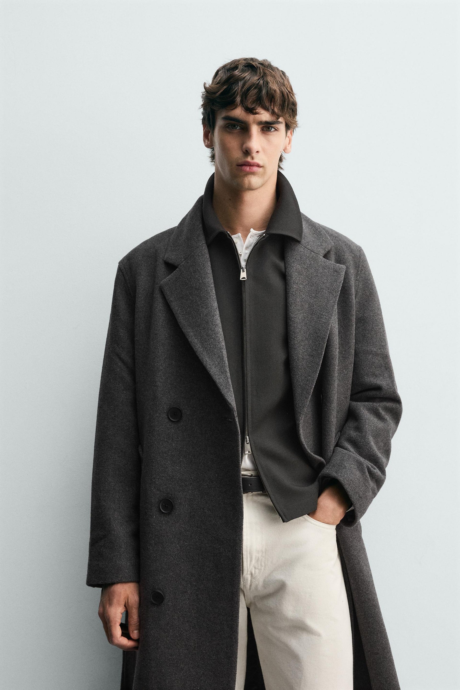 Belted Wool Blend Coat