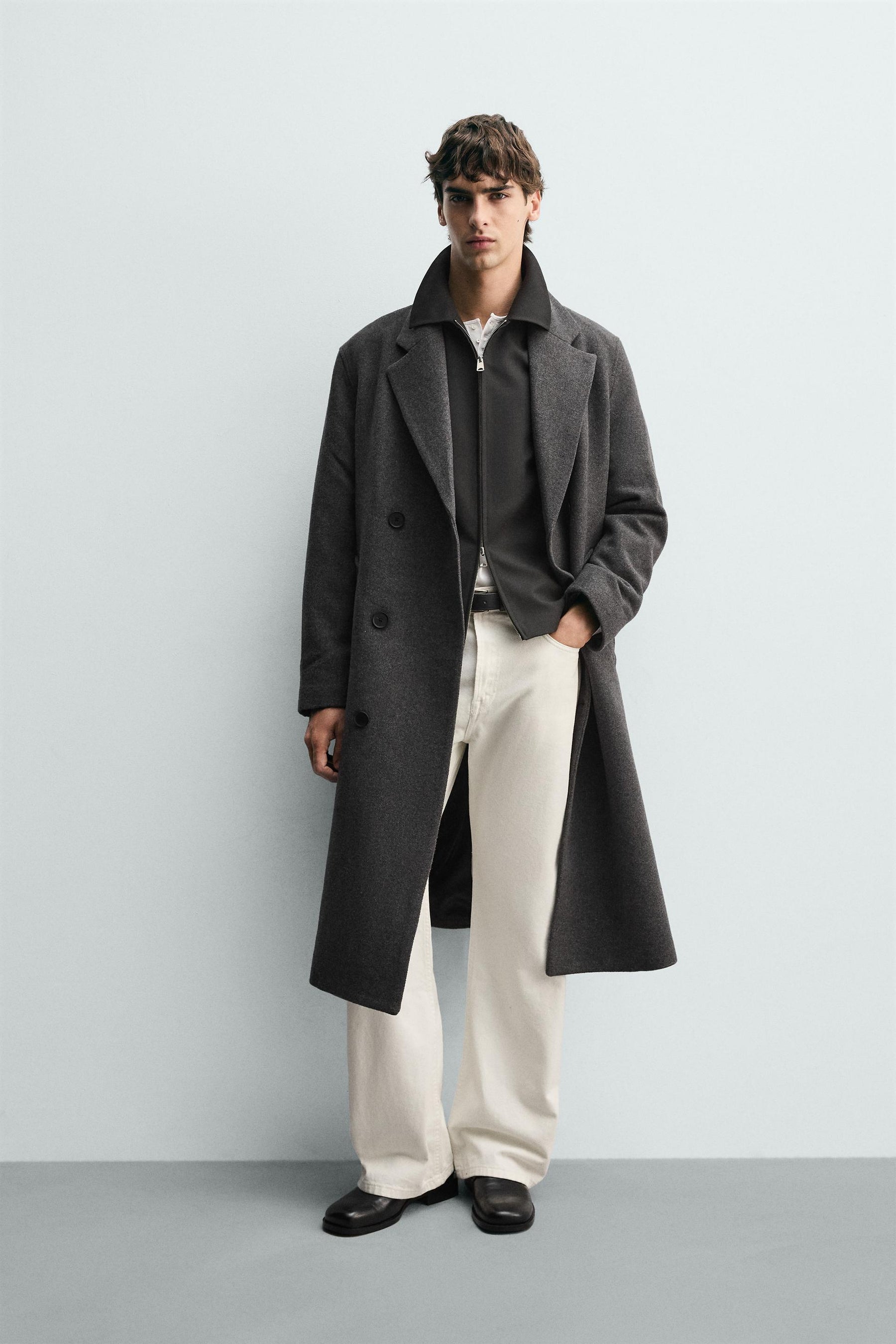 Belted Wool Blend Coat