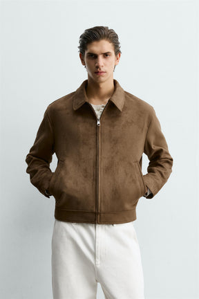 CROPPED FIT FAUX SUEDE JACKET - Image 2