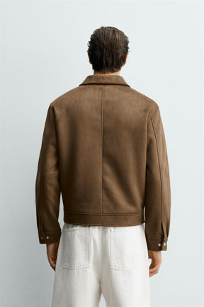 CROPPED FIT FAUX SUEDE JACKET - Image 3