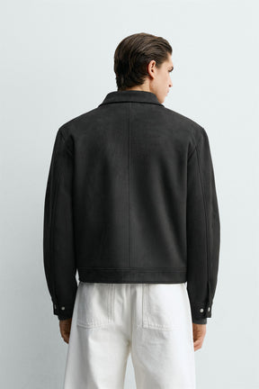 CROPPED FIT FAUX SUEDE JACKET - Image 3