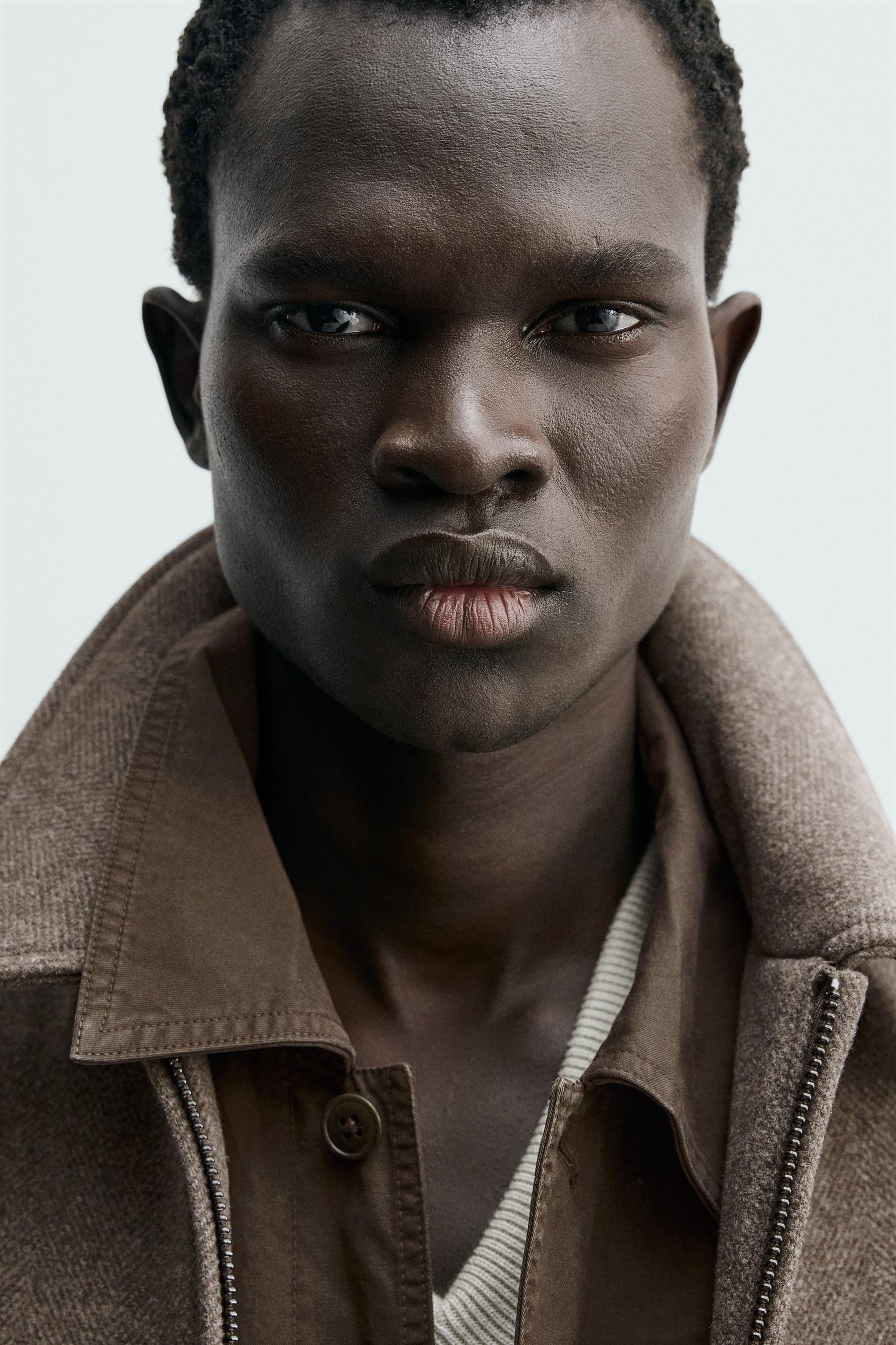 Fischgrät-Reißverschlussjacke