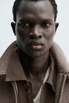 Fischgrät-Reißverschlussjacke