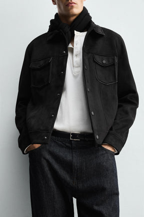 FAUX SUEDE REGULAR FIT JACKET - Image 6