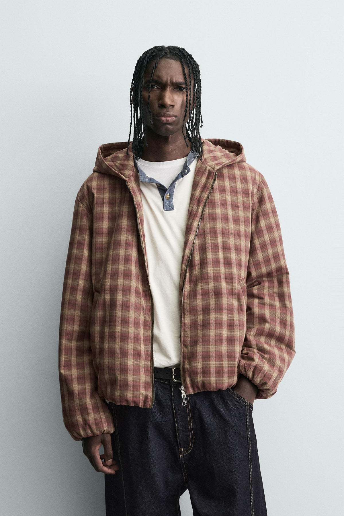 Plaid Hooded Jacket