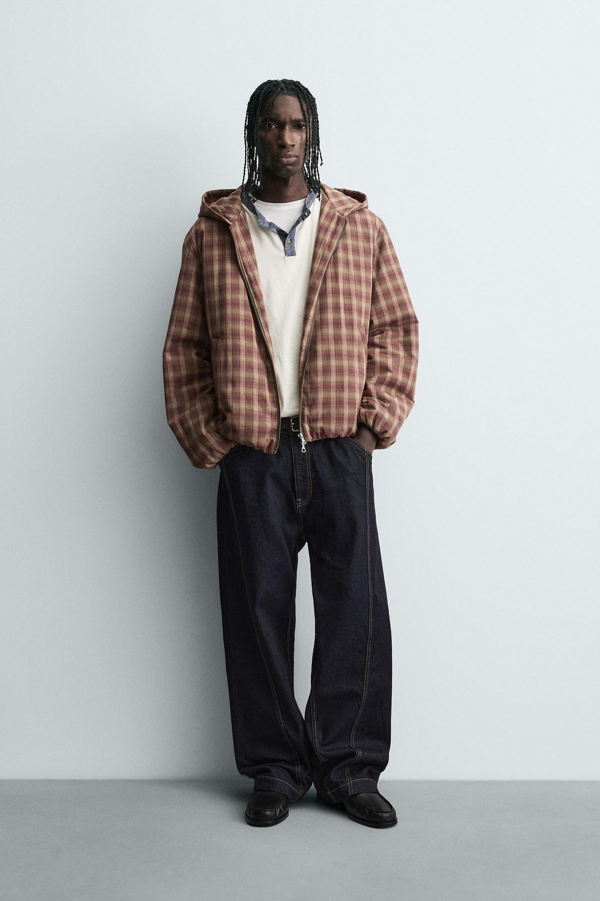 Plaid Hooded Jacket