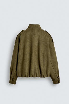 Faux Suede Cropped Jacket