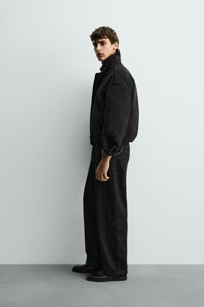 Kurze Jacke aus Wildlederimitat