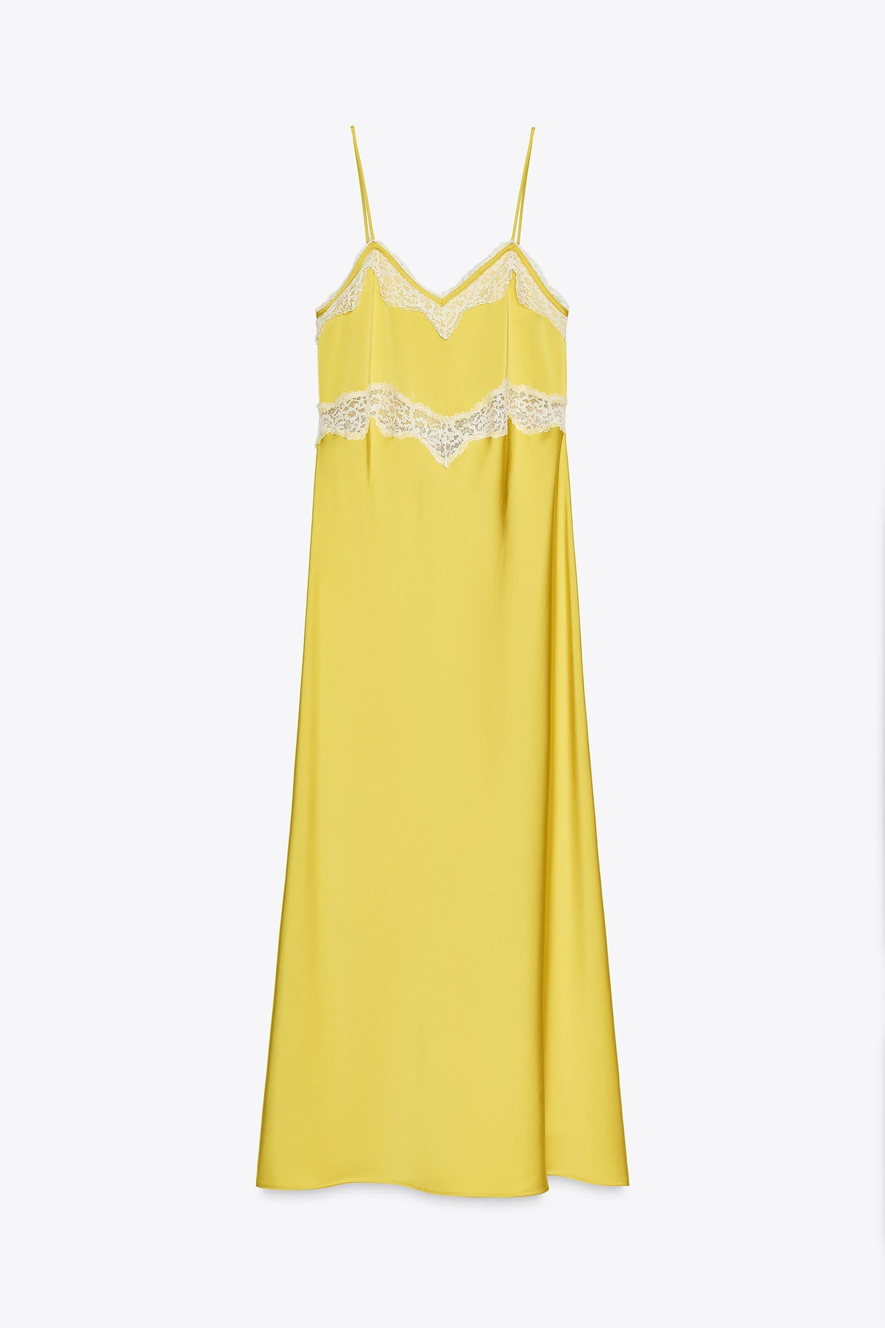Lace-Trim Midi Dress