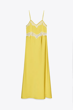 Lace-Trim Midi Dress
