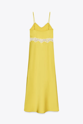 Lace-Trim Midi Dress