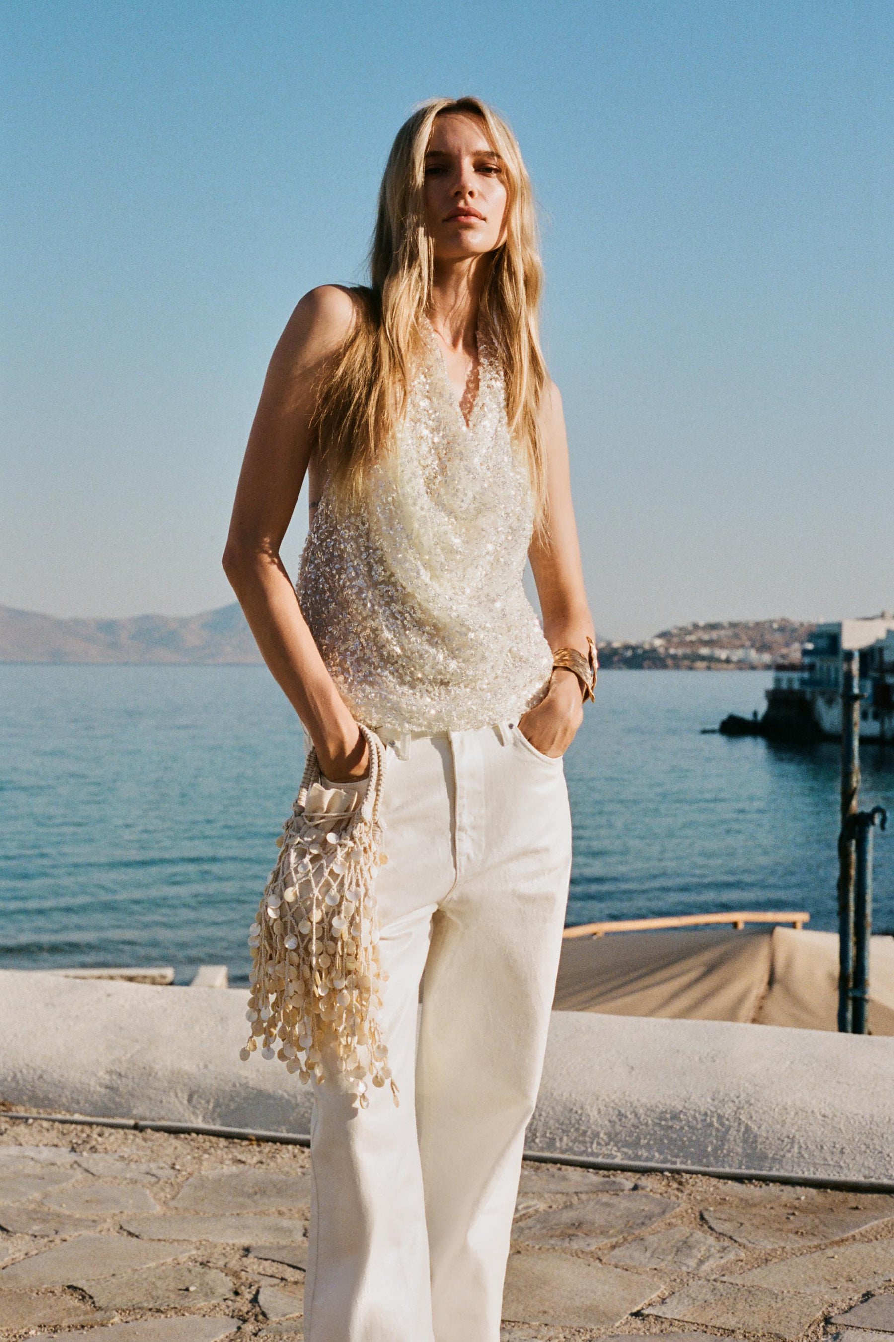 SEQUIN HALTER TOP