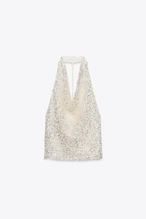 SEQUIN HALTER TOP