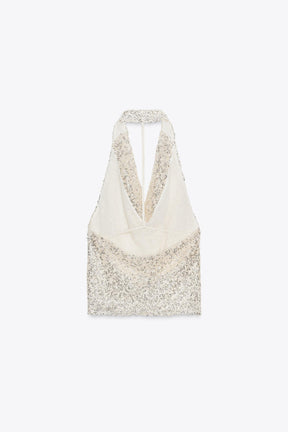 SEQUIN HALTER TOP