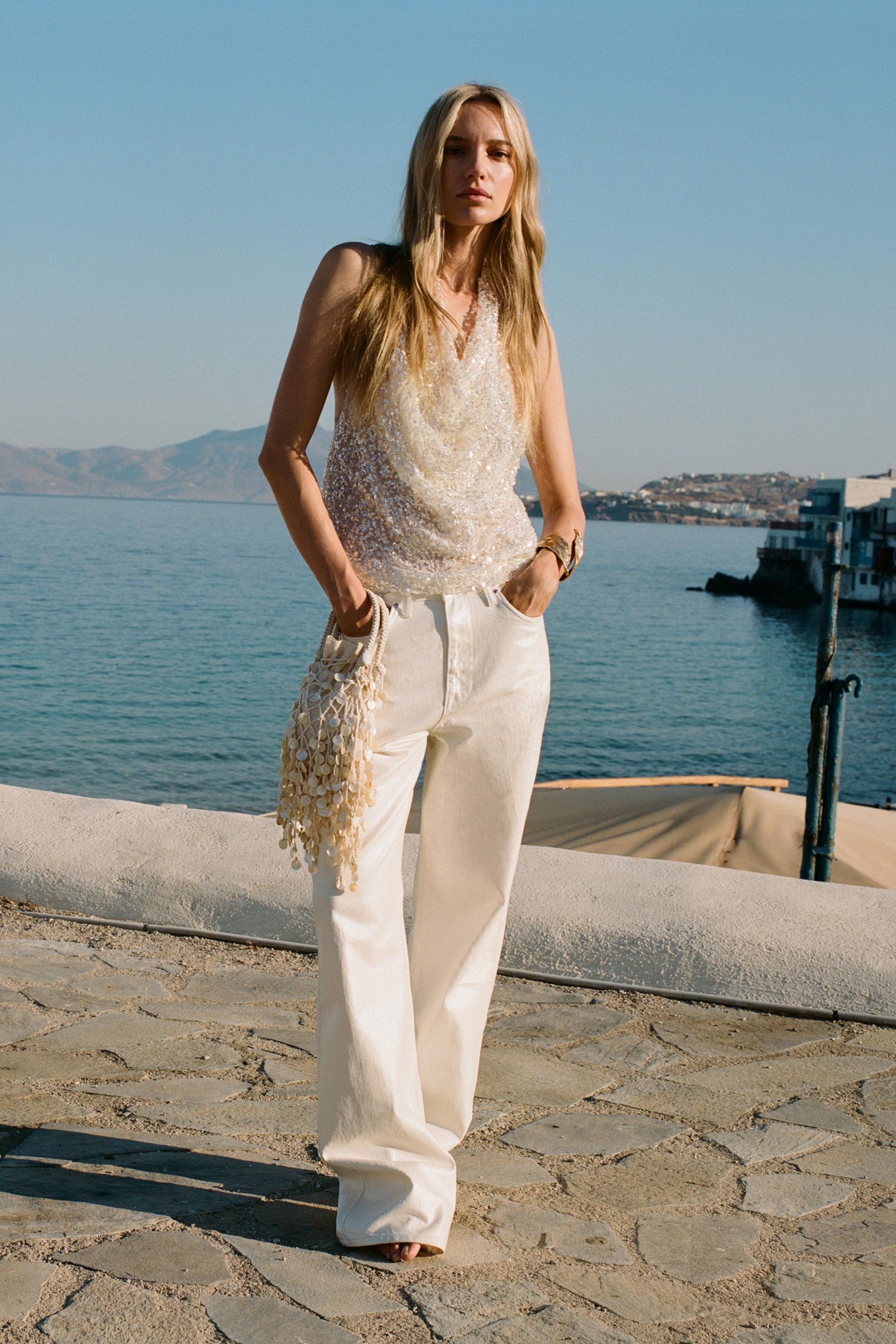 SEQUIN HALTER TOP